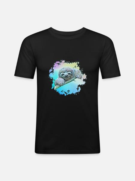 sloth - Men's Slim Fit T-Shirt - black