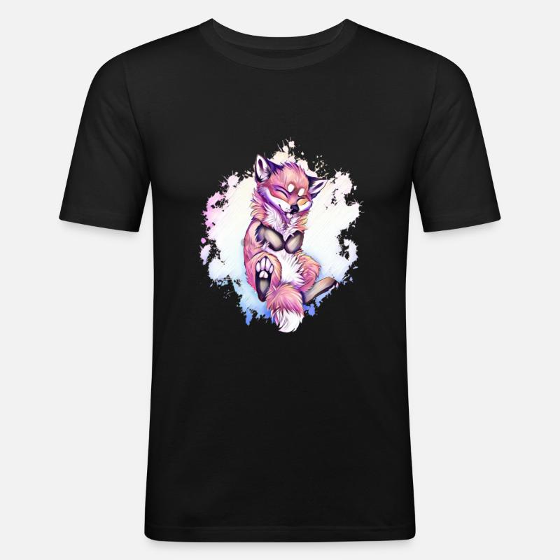 Fuchs - Männer Slim Fit T-Shirt - Schwarz