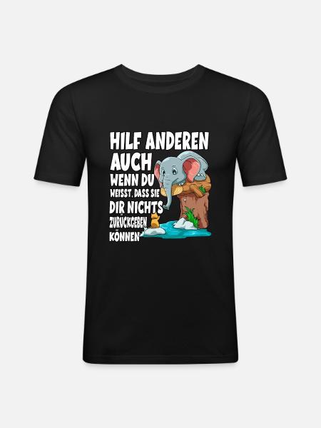 Hilf Anderen - Männer Slim Fit T-Shirt - Schwarz