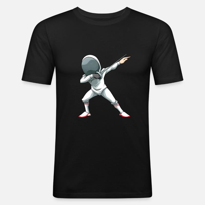 Fechten Dabbing Dab Fechtkampf - Männer Slim Fit T-Shirt - Schwarz