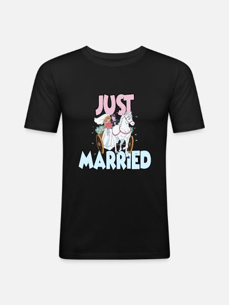 Honeymoon Honeymoon Just Married - Men's Slim Fit T-Shirt - black