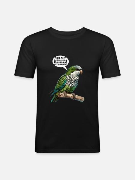 Quaker Parrot Monk Parakeet - Men's Slim Fit T-Shirt - black