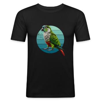 Green Cheeked Conure Illustration Conure Parrot - Men's Slim Fit T-Shirt - black - Front - Nik (191cm)