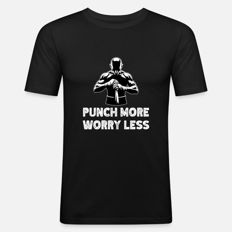 Boxe Boxer Boxe Citation - T-shirt près du corps Homme - noir