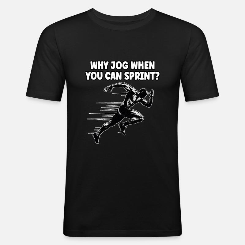 Bahnläufer Sprinter Sprint 100m Sprinter - Männer Slim Fit T-Shirt - Schwarz