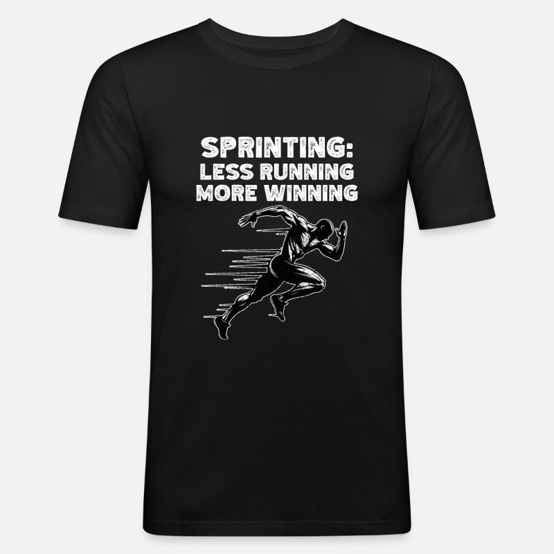 Bahnläufer Sprinter Sprint 100m Sprinter - Männer Slim Fit T-Shirt - Schwarz