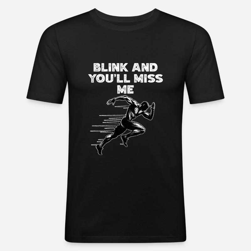 Bahnläufer Sprinter Sprint 100m Sprinter - Männer Slim Fit T-Shirt - Schwarz