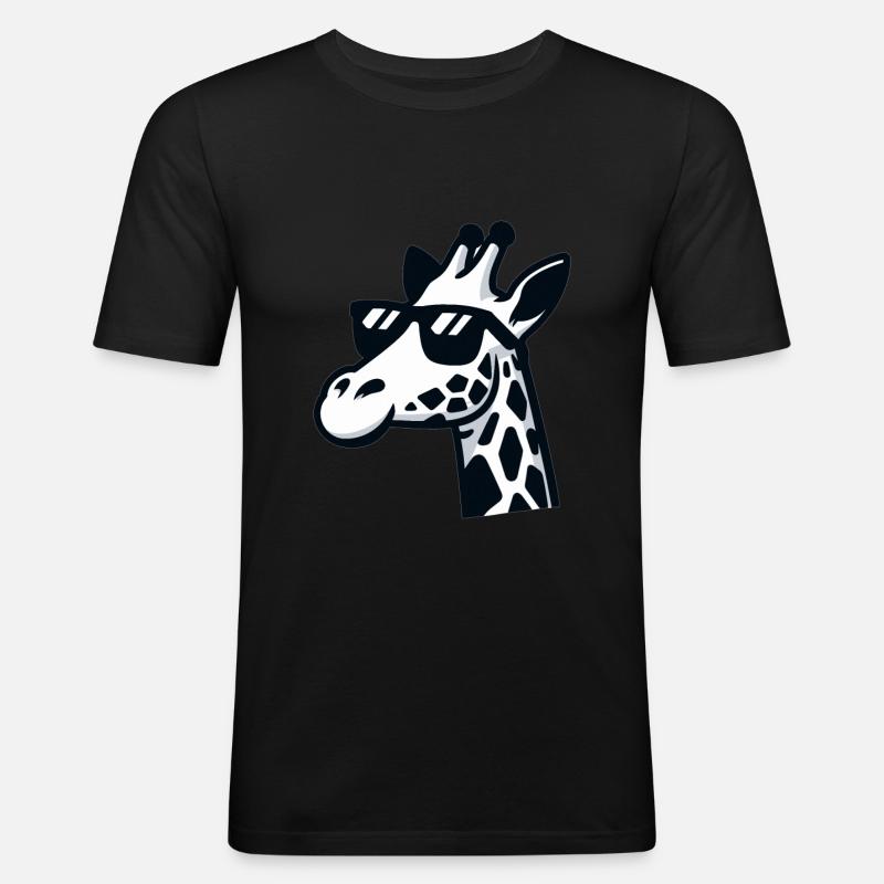 Funny Giraffes Drawn Giraffe Gift - Men's Slim Fit T-Shirt - black