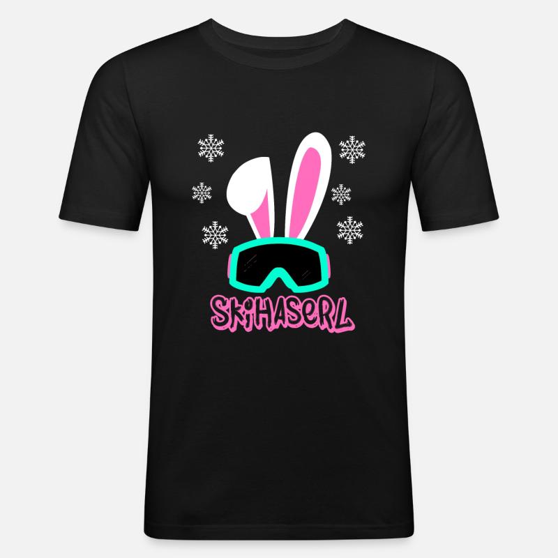 Skihaserl - Männer Slim Fit T-Shirt - Schwarz