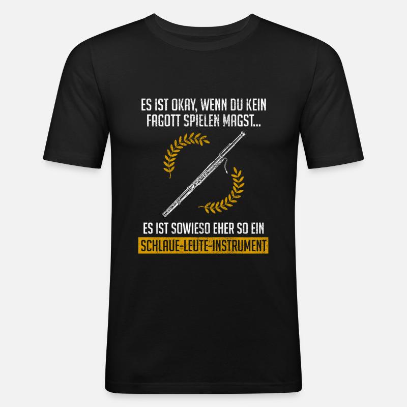 Fagott Spielen Design - Männer Slim Fit T-Shirt - Schwarz