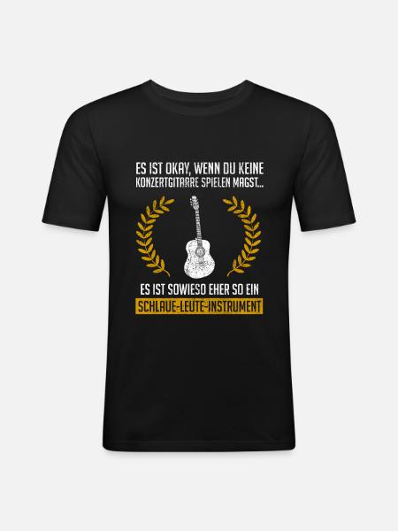 konzertgitarre - Männer Slim Fit T-Shirt - Schwarz