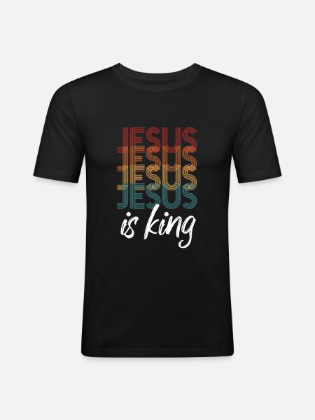 Jésus est roi - T-shirt près du corps Homme - noir