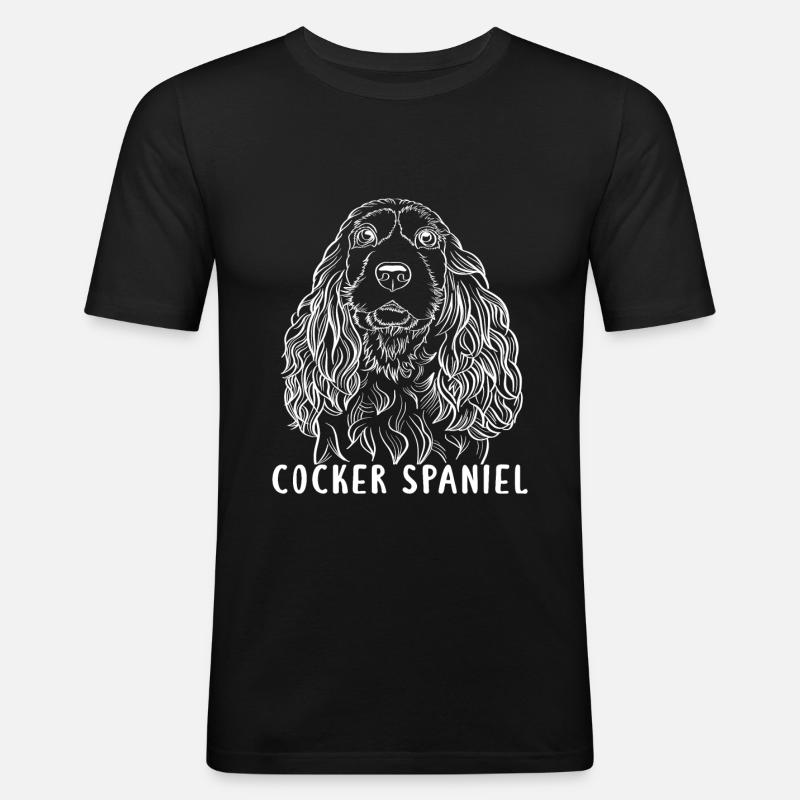 cocker spaniel hund - Männer Slim Fit T-Shirt - Schwarz