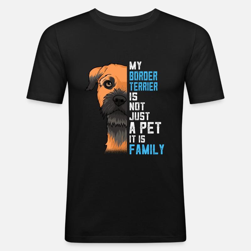 Border Terrier Geschenkidee - Männer Slim Fit T-Shirt - Schwarz