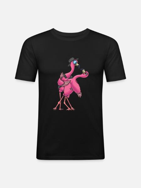 Flamenco Dancing Flamingo Gift - Men's Slim Fit T-Shirt - black