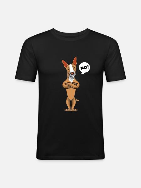 Sturer Podenco Hund Geschenk - Männer Slim Fit T-Shirt - Schwarz