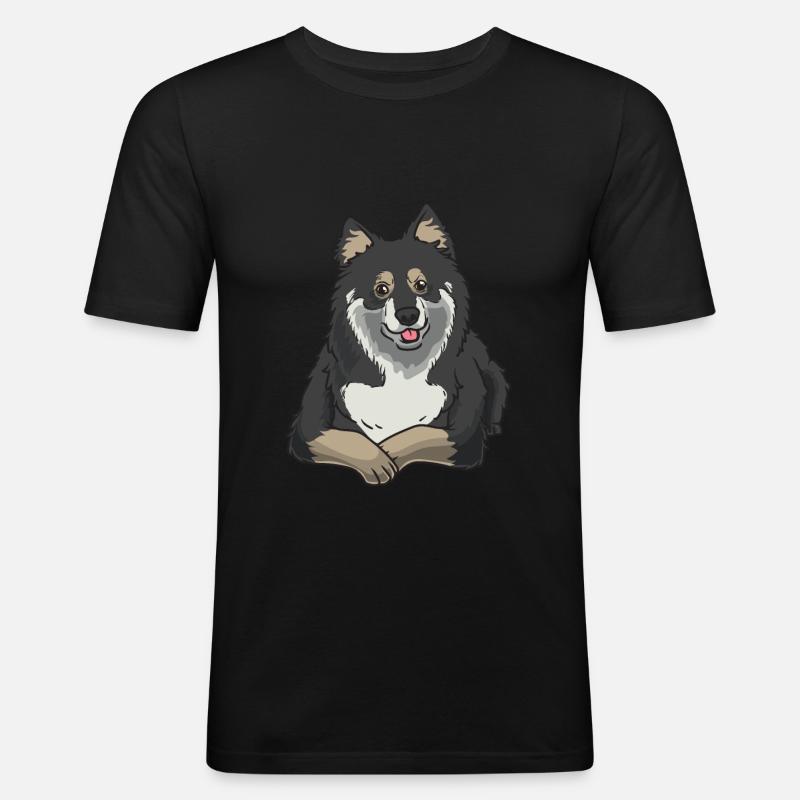 Finnischer Lapphund - Männer Slim Fit T-Shirt - Schwarz