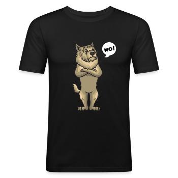 Sturer Berger de Picardie Hund lustig Hundefan - Männer Slim Fit T-Shirt - Schwarz - Vorne - Nik (191cm)