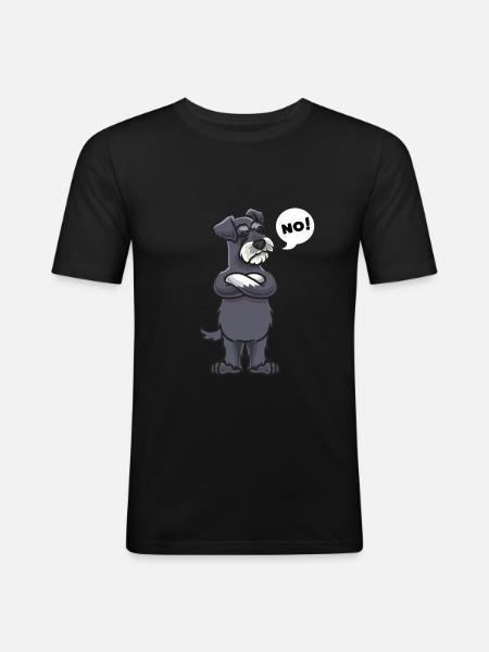 Stubborn miniature schnauzer - Men's Slim Fit T-Shirt - black