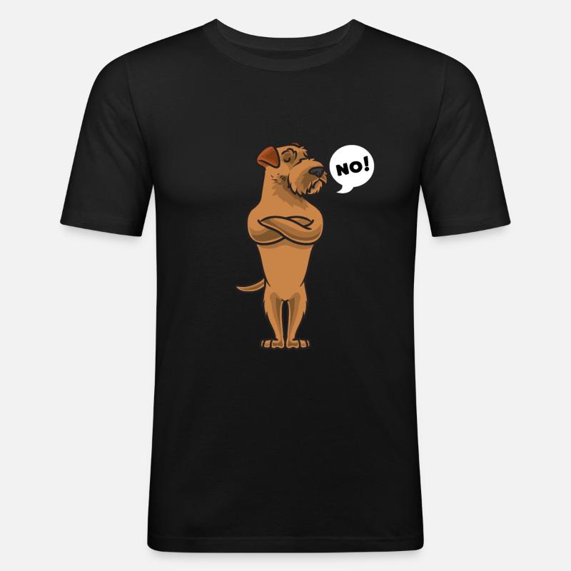 Sturer Irish Terrier - Männer Slim Fit T-Shirt - Schwarz
