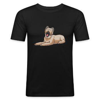 Briard dog - Men's Slim Fit T-Shirt - black - Front - Nik (191cm)