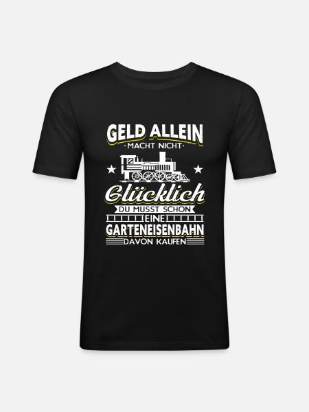 Garteneisenbahn Gartenbahn Gartenbahner - Männer Slim Fit T-Shirt - Schwarz