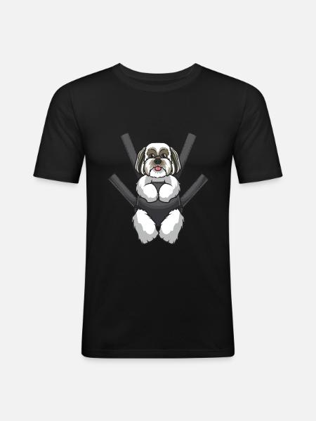 Lhasa Apso Dog - Men's Slim Fit T-Shirt - black