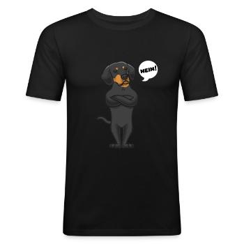 Sturer Slovenský kopov Hund - Männer Slim Fit T-Shirt - Schwarz - Vorne - Nik (191cm)