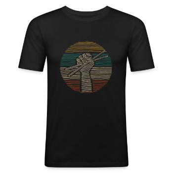 Batteur Drumsticks Batteur Batteur - T-shirt près du corps Homme - noir - Devant - Nik (191cm)