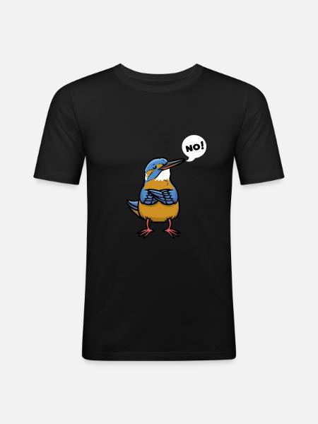 Stubborn Kingfisher - Men's Slim Fit T-Shirt - black
