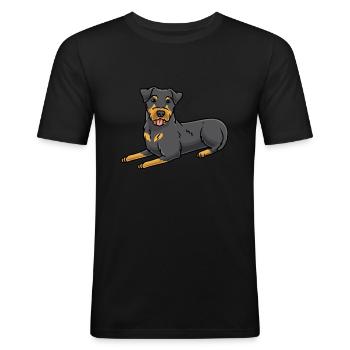 Chien de chasse - T-shirt près du corps Homme - noir - Devant - Nik (191cm)