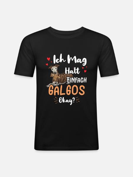 Galgo Espanol - Männer Slim Fit T-Shirt - Schwarz