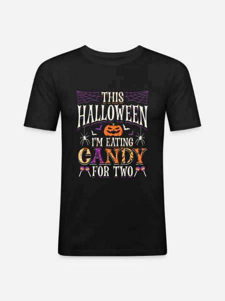 Halloween Enceinte - T-shirt près du corps Homme - noir