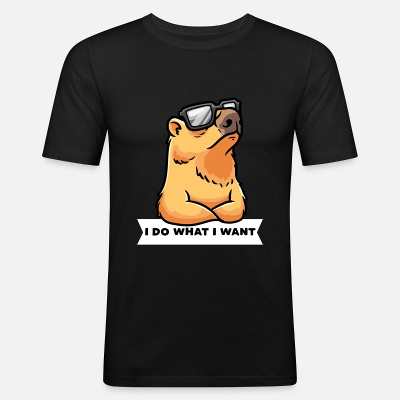 Capybara Capybara Persistent Capybara - Men's Slim Fit T-Shirt - black
