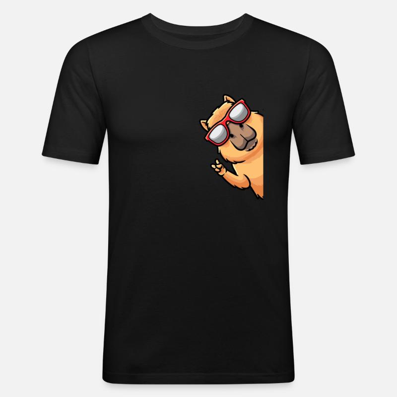 Capybara Side Capybara Rodent - Men's Slim Fit T-Shirt - black