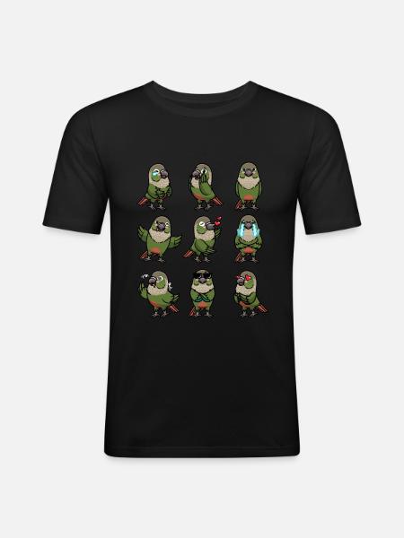 Molinasittich Parakeet Parrot Bird - Men's Slim Fit T-Shirt - black