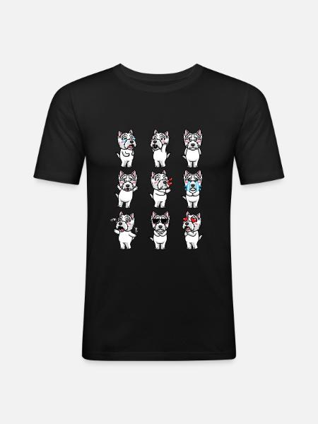 West Highland White Terrier Dog Westie - Men's Slim Fit T-Shirt - black