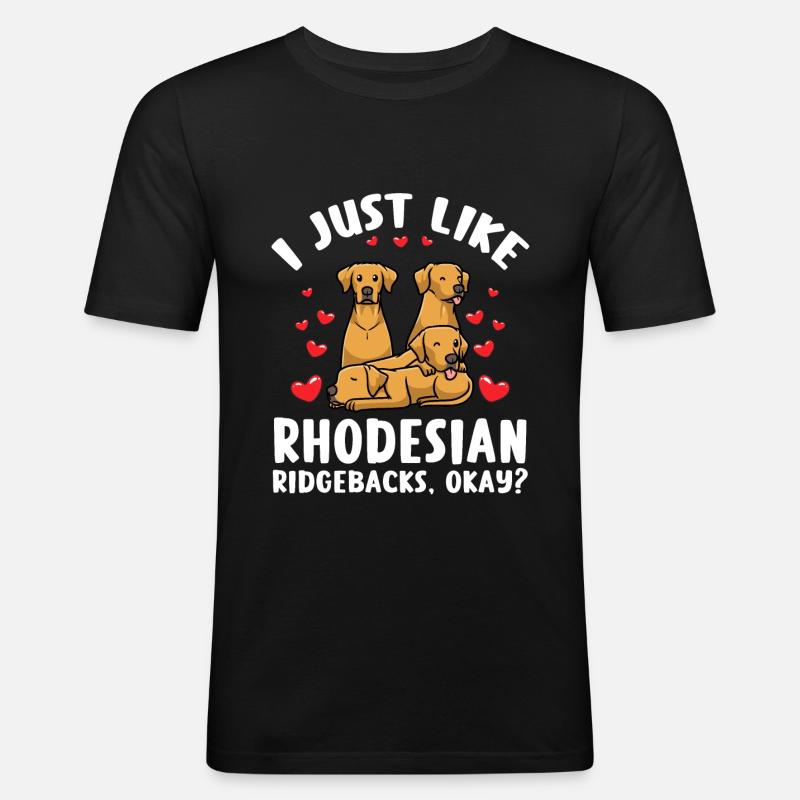 Rhodesian Ridgeback Hund - Männer Slim Fit T-Shirt - Schwarz