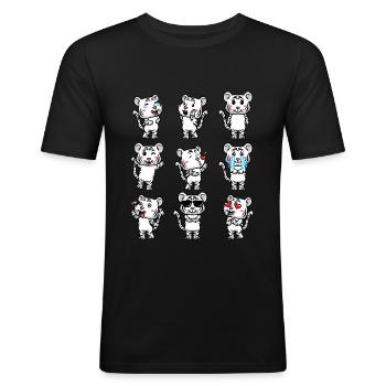 White Tiger Emoticon Bengal Tiger - Men's Slim Fit T-Shirt - black - Front - Nik (191cm)