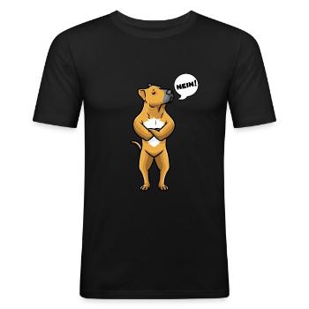 Tosa Chien de combat Chien Tosa Chien Têtu - T-shirt près du corps Homme - noir - Devant - Nik (191cm)