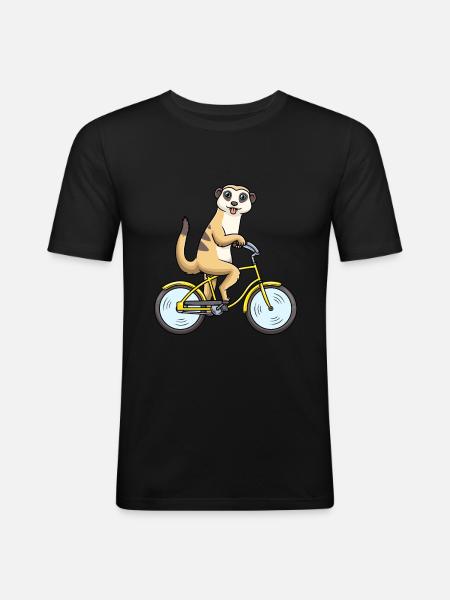 Suricates Cyclisme Surikat Vélo Vélo - T-shirt près du corps Homme - noir