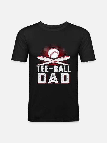 Tee-ball Dad Teeball Spieler - Männer Slim Fit T-Shirt - Schwarz
