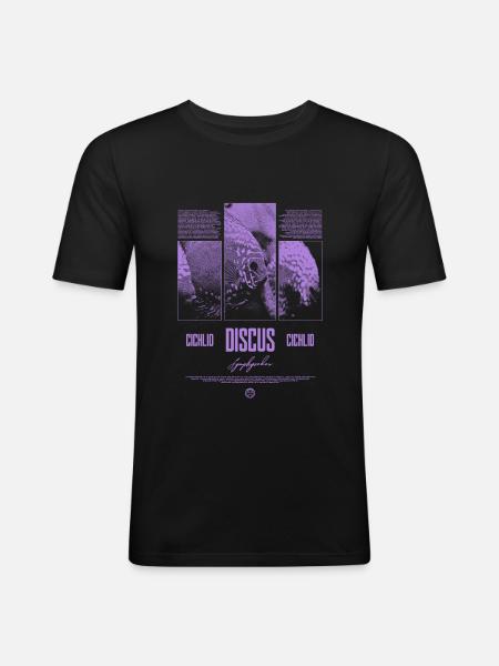 Diskusfisch Buntbarsch Aquarium Fischhalter - Männer Slim Fit T-Shirt - Schwarz