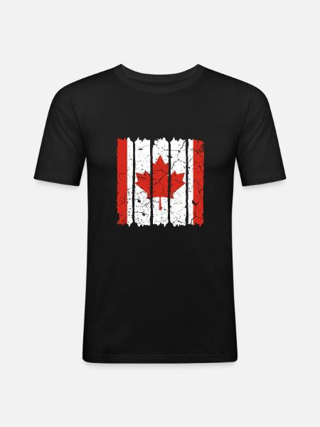 Flag of Canada - Men's Slim Fit T-Shirt - black