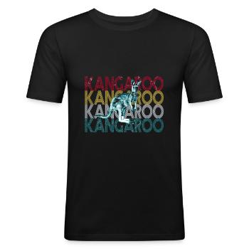 Kangaroo - Men's Slim Fit T-Shirt - black - Front - Nik (191cm)