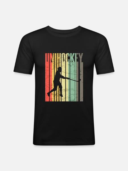 Floorball - T-shirt près du corps Homme - noir