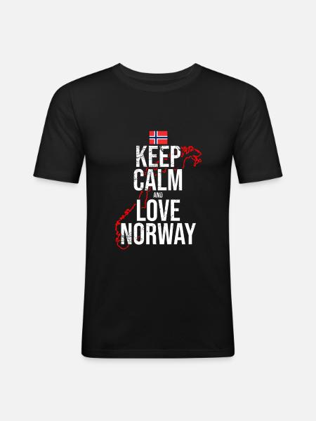I love norway - Men's Slim Fit T-Shirt - black