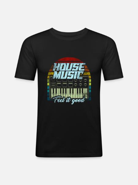 House Music - Men's Slim Fit T-Shirt - black