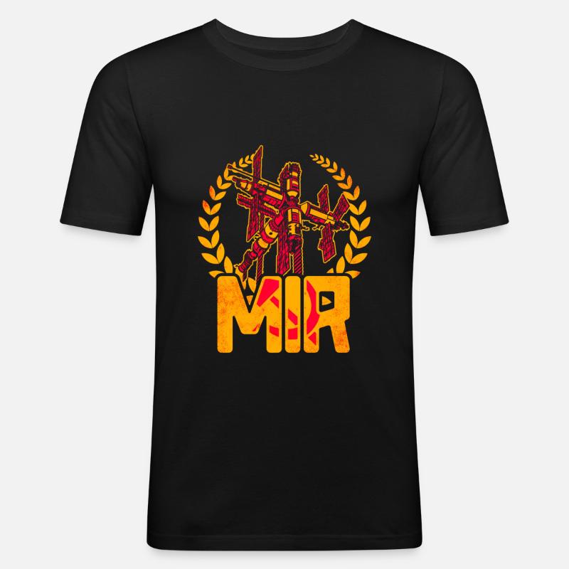 Station spatiale Mir - T-shirt près du corps Homme - noir