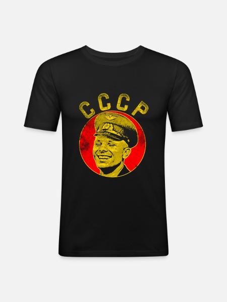 Yuri Gagarin - Men's Slim Fit T-Shirt - black